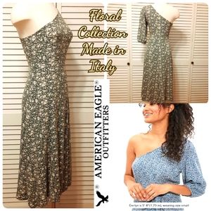 AE Made in Italy "Floral Collection" Off the Shoulder 16" High Slit Dress